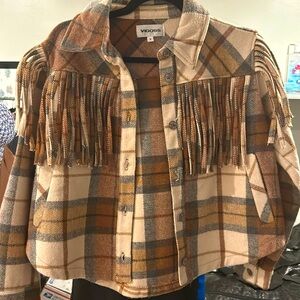 Vigoss Fringe Flannel Jacket